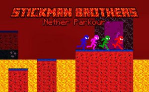 Stickman Brothers Nether Parkour - 4 Player Survival Online Game